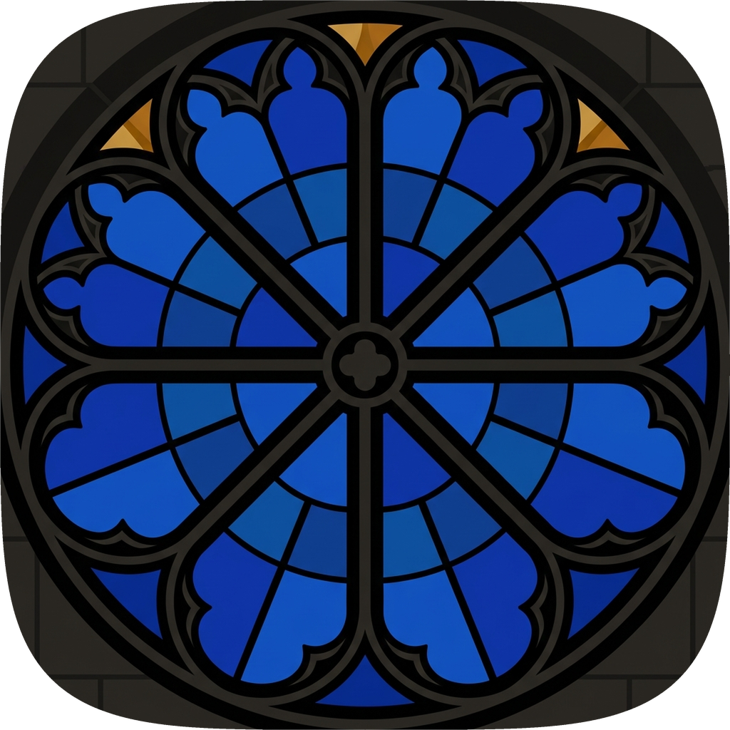 Rose stained-glass window study without a dove