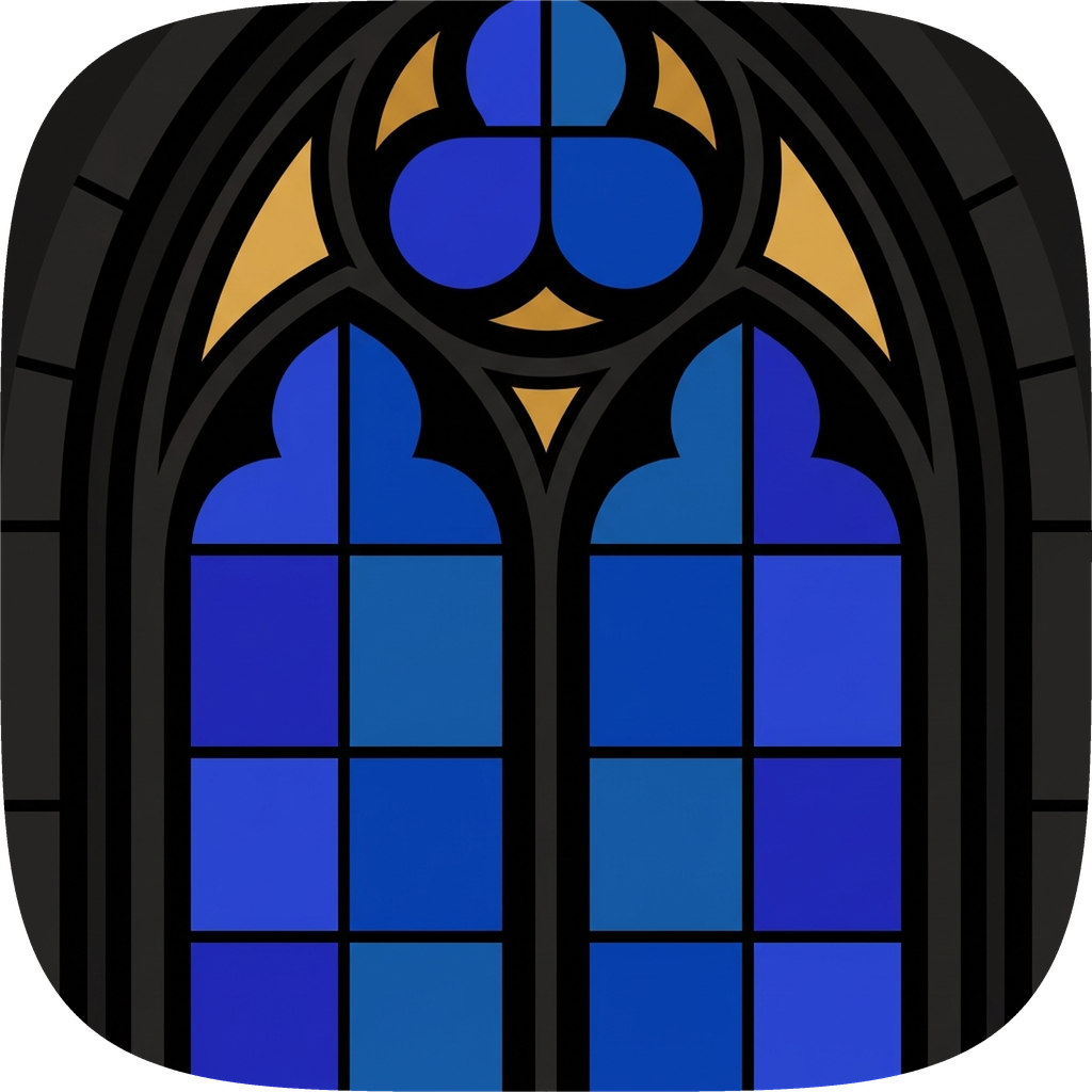 Vault stained-glass window study without a dove