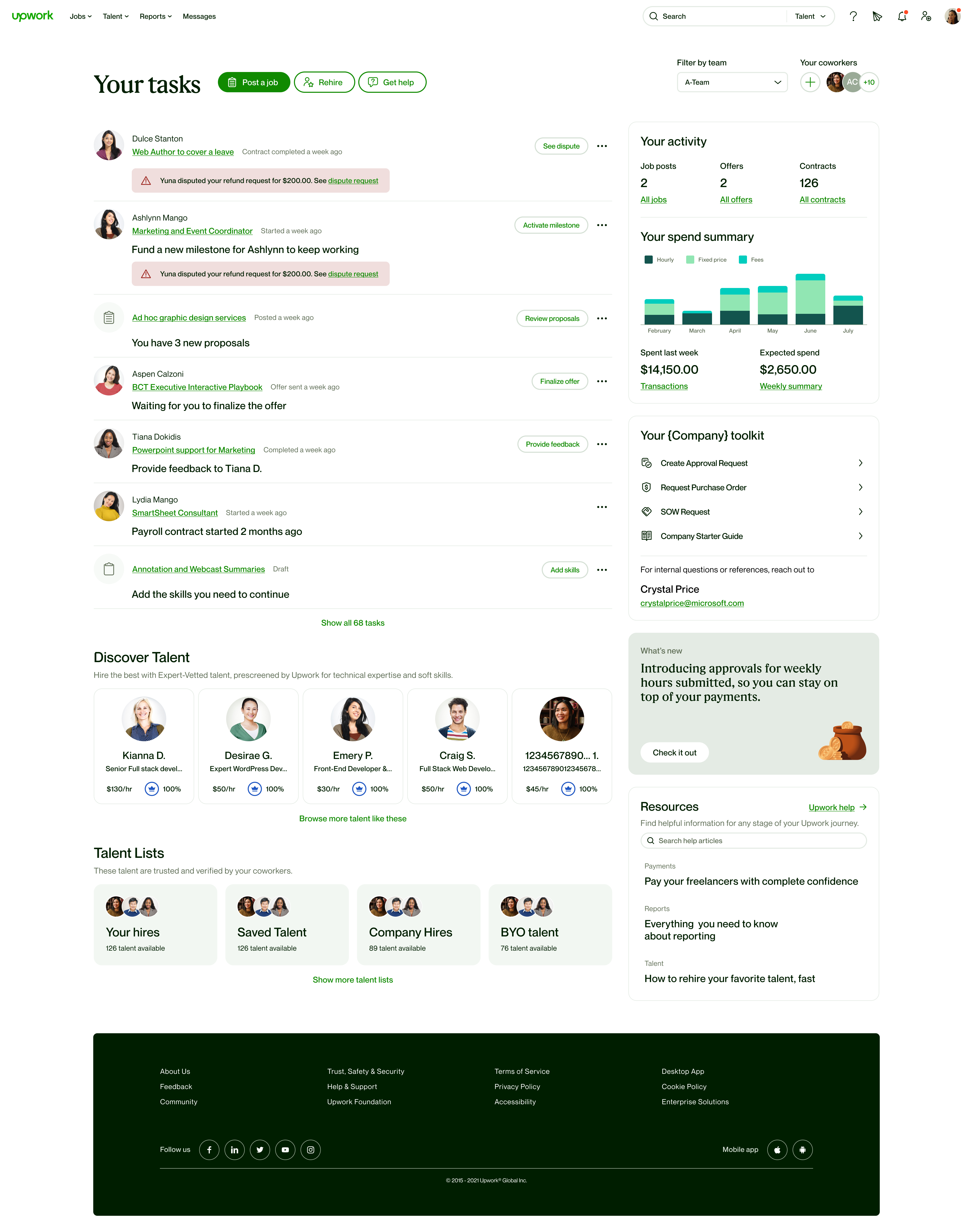 Active hiring manager experience, shipped view