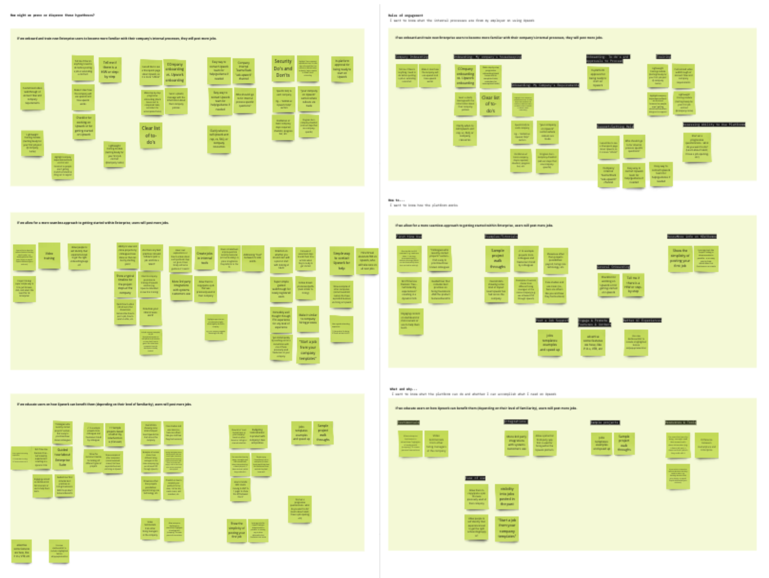 User interview synthesis on sticky notes
